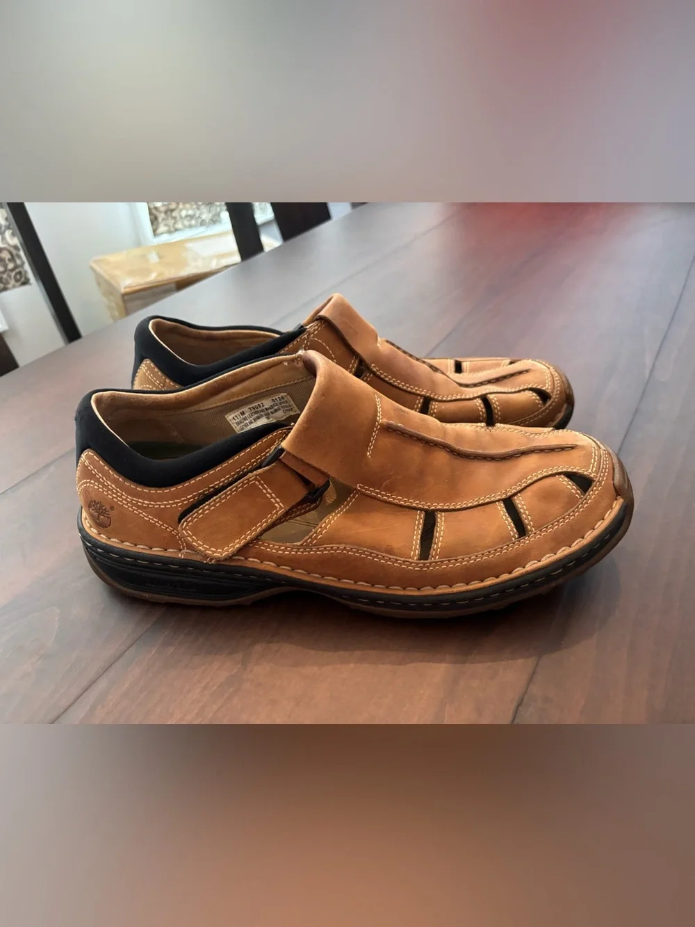 Men's Timberland Tan Leather Fisherman Sandal
